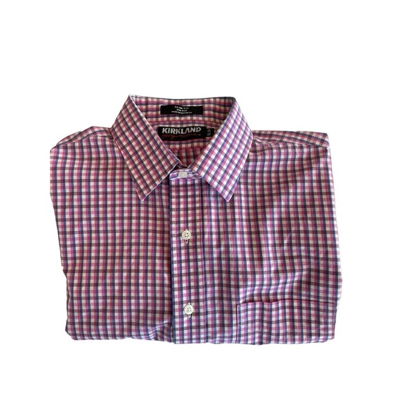 Kirkland Signature Slim Fit MEN’S 16.5-34 Button Down Shirt Long Sleeve - Picture 5 of 7